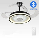 Modern black & white crystal chandelier led ceiling fan living room
