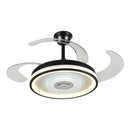 Modern black & white crystal chandelier led ceiling fan living room