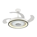Modern black & white crystal chandelier led ceiling fan living room