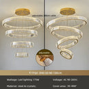 Modern gold spiral crystal chandelier staircase pendant light