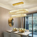 Modern gold spiral crystal chandelier staircase pendant light