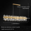 Modern gold oval crystal chandelier led dining room light