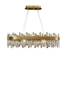 Modern gold oval crystal chandelier led dining room light