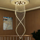 DecorBites™ Crystal Chandelier: LED Light Fixture for Villa Hall Stairs.