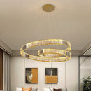 Modern gold crystal chandelier led light fixture dining room