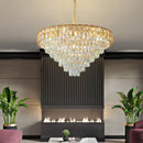 Luxury blue & gold tiered decorbites crystal chandelier living room