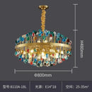 Multicolor crystal chandelier gold lighting fixture for dining room