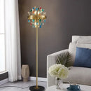 Multicolor crystal chandelier gold lighting fixture for dining room