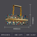 Multicolor crystal chandelier gold lighting fixture for dining room
