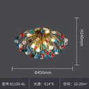 Multicolor crystal chandelier gold lighting fixture for dining room