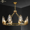 Luxury gold circular crystal chandelier living room led light