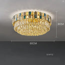 Gold and blue crystal chandelier led living room lighting