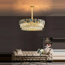 Gold and blue crystal chandelier led living room lighting