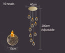 Modern gold crystal chandelier led pendant light staircase decor