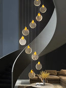 Modern gold crystal chandelier led pendant light staircase decor