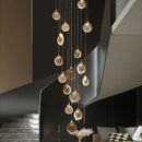 Modern gold crystal chandelier led pendant light staircase decor