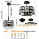 DecorBites™ Crystal Chandelier LED Pendant Light for Modern Home Decor