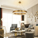 DecorBites™ Crystal Chandelier LED Ring Lamp for Dining Living Room & Bedroom
