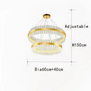 DecorBites™ Crystal Chandelier LED Ring Lamp for Dining Living Room & Bedroom