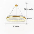 DecorBites™ Crystal Chandelier LED Ring Lamp for Dining Living Room & Bedroom