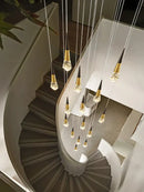Modern gold crystal chandelier led staircase light for living room