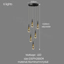 Modern gold crystal chandelier led staircase light for living room