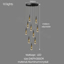 Modern gold crystal chandelier led staircase light for living room