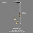 Modern gold crystal chandelier led staircase light for living room