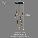 Modern gold crystal chandelier led staircase light for living room