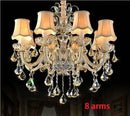 Modern gold crystal chandelier light bedroom with beige shades