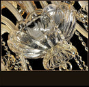 Modern gold crystal chandelier light bedroom with beige shades