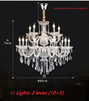 Luxury multi tiered crystal chandelier light for living room