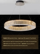 Modern gold double tier decorbites crystal chandelier living room light