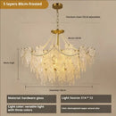 French modern gold and green crystal chandelier dining room light