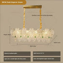 French modern gold and green crystal chandelier dining room light