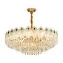 French luxury green and gold decorbites crystal chandelier living room