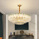 French luxury green and gold decorbites crystal chandelier living room