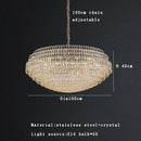 Luxury clear & gold crystal chandelier lights dining room pendant