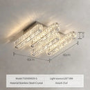 Modern rectangular crystal chandelier dimmable led ceiling light dining room