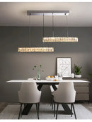 Modern rectangular crystal chandelier dimmable led ceiling light dining room