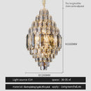 Luxe multi tier gold crystal chandelier dining room light