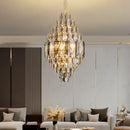 Luxe multi tier gold crystal chandelier dining room light