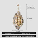 Luxe multi tier gold crystal chandelier dining room light