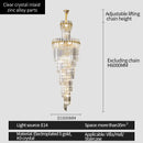 DecorBites™ Crystal Chandelier: Luxe Stairwell Lighting for Duplex Villa, Loft, or Living Room