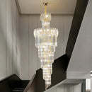 DecorBites™ Crystal Chandelier: Luxe Stairwell Lighting for Duplex Villa, Loft, or Living Room