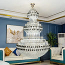 Luxury gold and clear black decorbites crystal chandelier living room