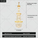 Luxury gold decorbites crystal chandelier for living room stairwell