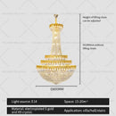 Decorbites crystal chandelier gold multi tiered living room light