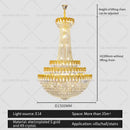 Decorbites crystal chandelier gold multi tiered living room light