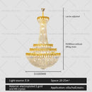Decorbites crystal chandelier gold multi tiered living room light